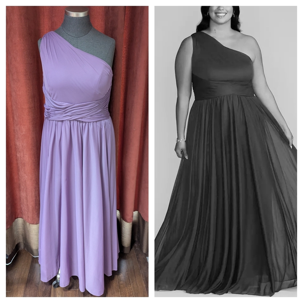 One Shoulder Mesh Gown